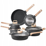 VEVOR 17-PIECE PREMIUM BLACK INDUCTION POT AND PAN SET