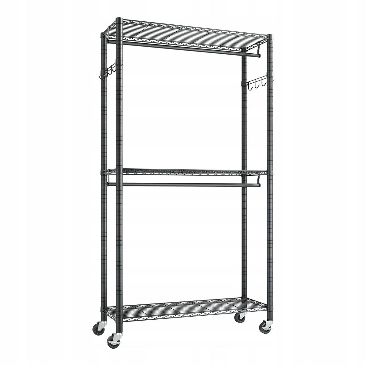 VEVOR CLOTHES RACK ON WHEELS ADJUSTABLE CARBON STEEL STRONG