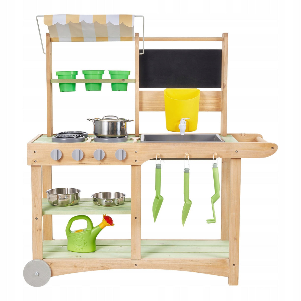 PREMIUM VEVOR WOODEN PLAY KITCHEN WITH FAUCET AND ACCESSORIES FOR CHILDREN
