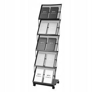 VEVOR FOLDABLE BROCHURE STAND 5 POCKETS METAL ROBUST FOR MAGAZINES