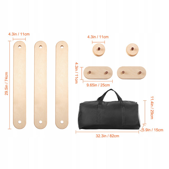 VEVOR WOODEN BALANCE BEAM SET 3 BOARDS STRONG BAG MONTESSORI GIFT