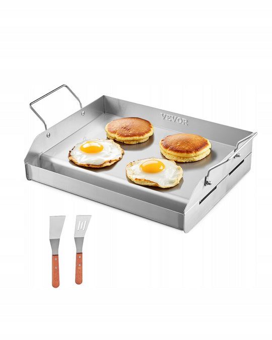 VEVOR STAINLESS STEEL GRILL PLATE 425X270MM SOLID UNIVERSAL