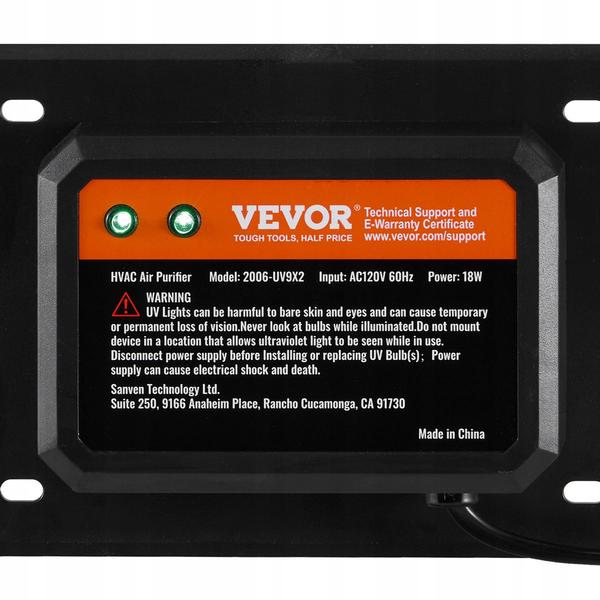 VEVOR HVAC UV UVC AIR PURIFIER 18W FOR AIR CONDITIONING WITH 2 BULBS