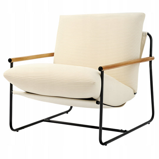VEVOR ACCENT LOUNGE CHAIR UPHOLSTERED COMFORTABLE STRONG METAL FRAME