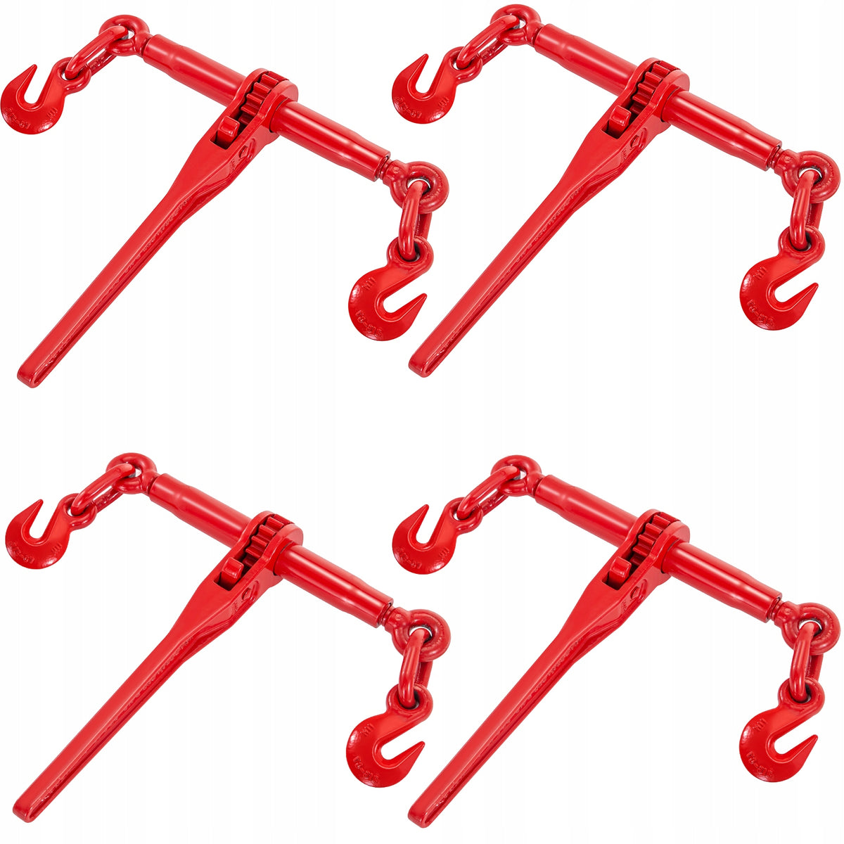 VEVOR 10-13 MM RATCHET LOAD BINDER HEAVY DUTY 4-18 T ADJUSTABLE SET OF 4