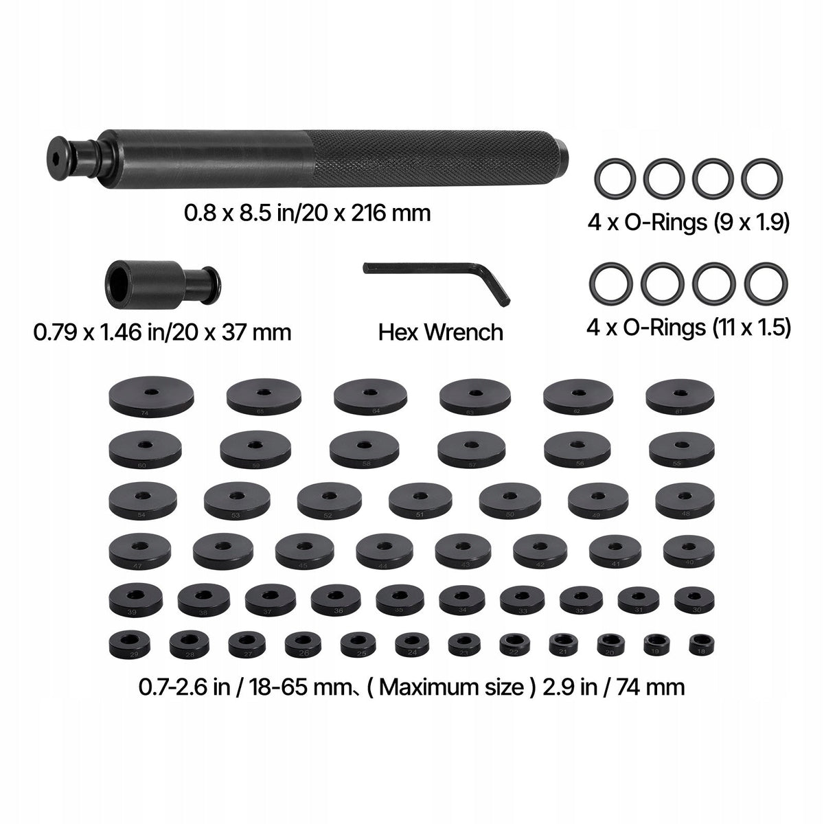 VEVOR BEARING PRESS KIT 52-PIECE INSTALLATION TOOLS SOLID
