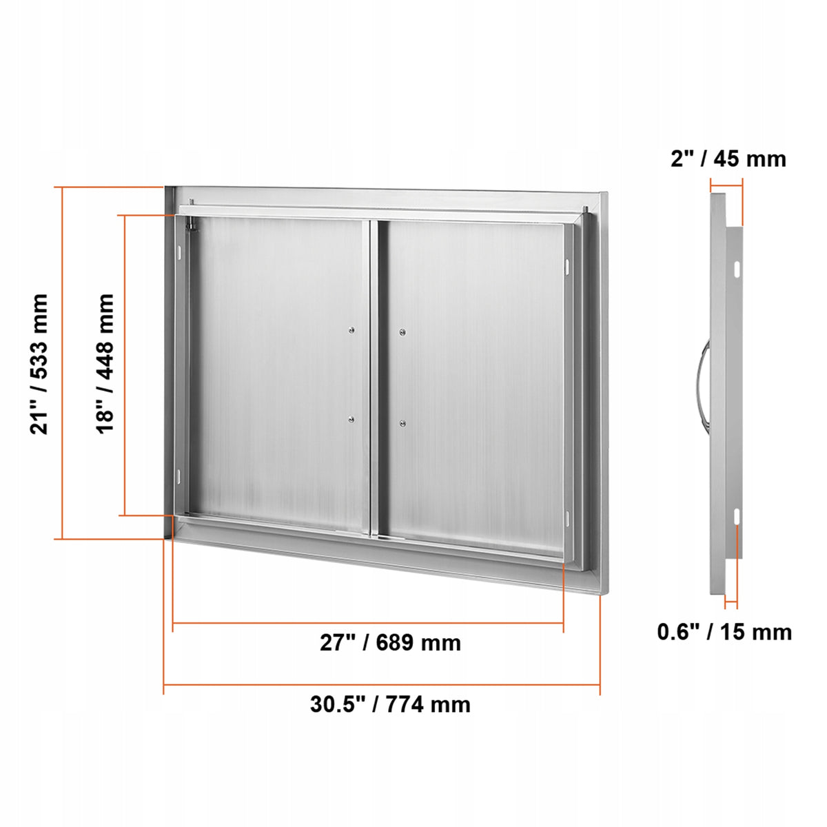 VEVOR GRILL ACCESS DOOR 774X533 MM DOUBLE PREMIUM STAINLESS STEEL
