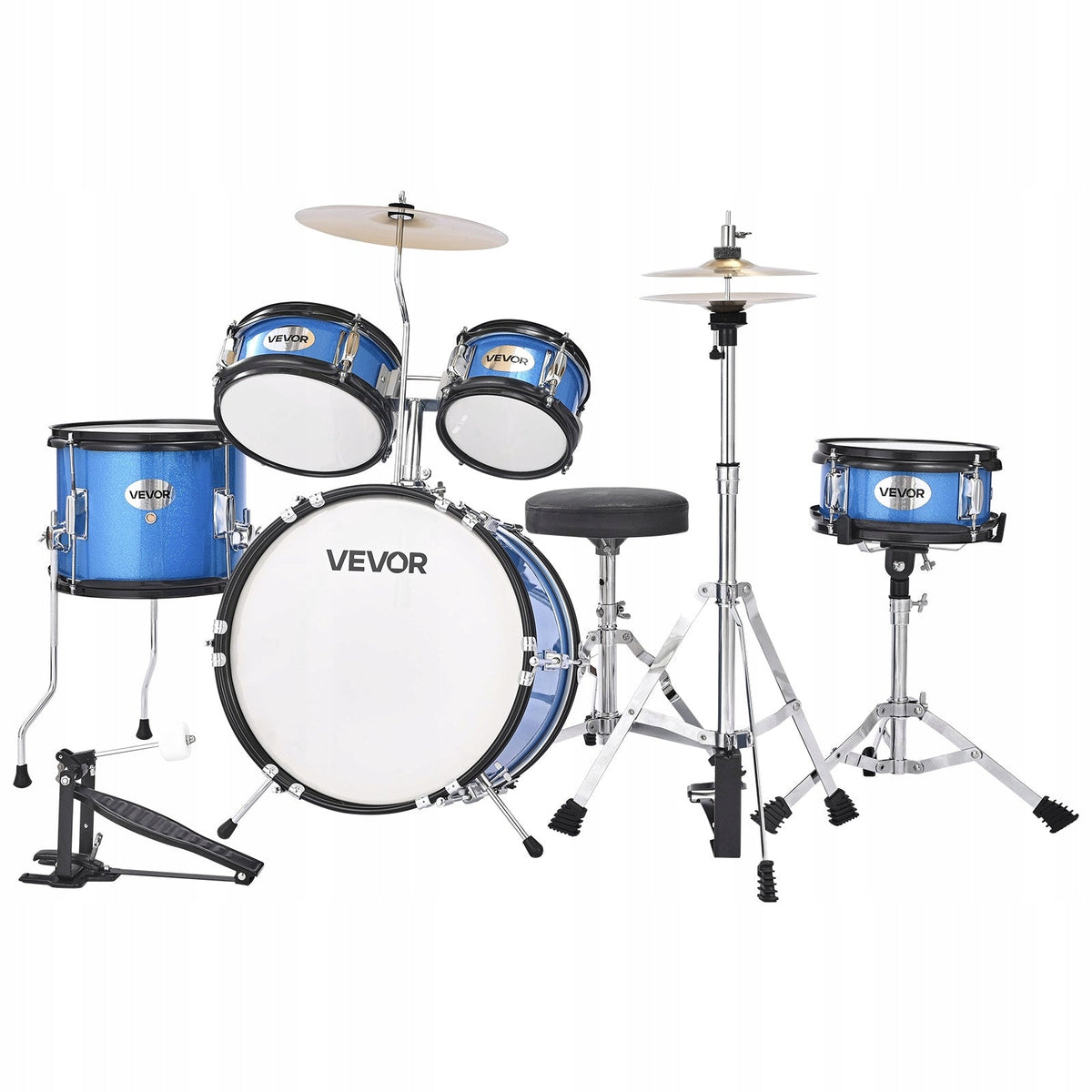 VEVOR 5-PIECE DRUM SET 14 INCH ADJUSTABLE THRONE DRUMSTICKS