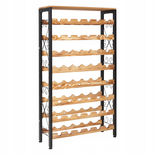 VEVOR WINE RACK 48 BOTTLES 8-TIER SOLID WOOD AND IRON