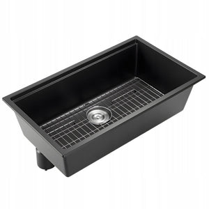 VEVOR UNDERMOUNT GRANITE KITCHEN SINK 838X482X254 MM BLACK PREMIUM