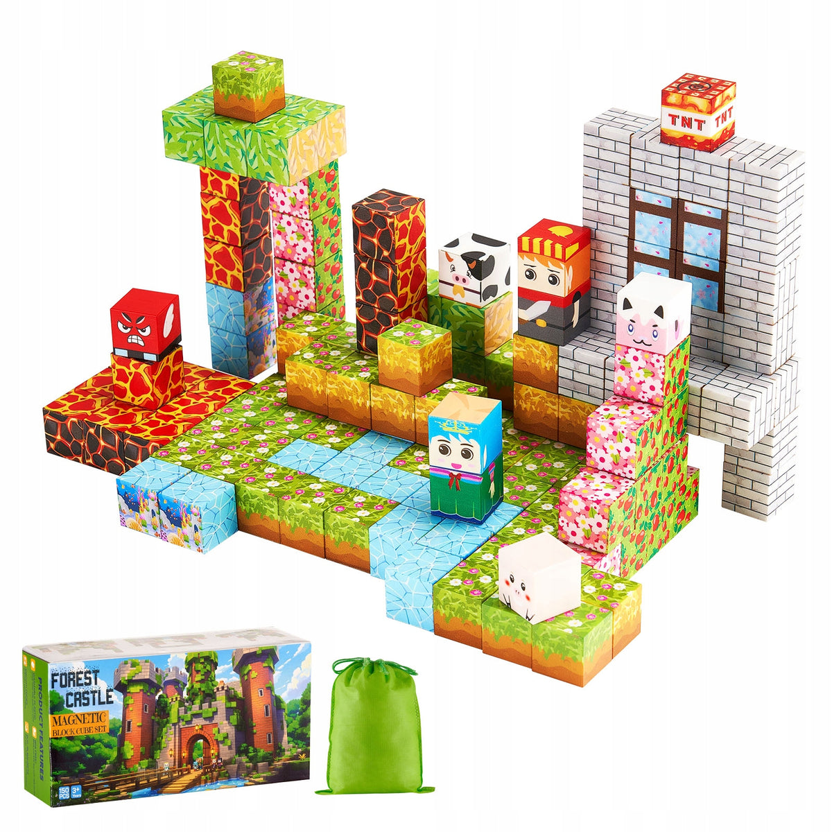 VEVOR 150-Piece Magnetic Building Blocks Premium Forest Set