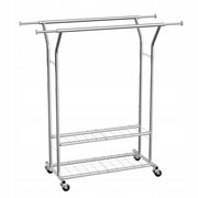 VEVOR PROFESSIONAL CLOTHES RACK ON WHEELS 2 RODS 2 SHELVES 120 KG