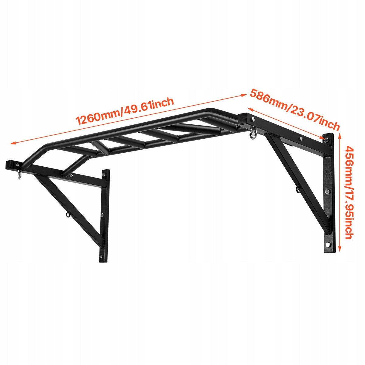 VEVOR PROFESSIONAL PULL-UP BAR 127 CM STRONG STEEL WALL MOUNTED
