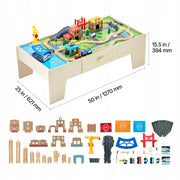 VEVOR WOODEN PLAY TABLE 62 PIECES STRONG STURDY SET FOR CHILDREN