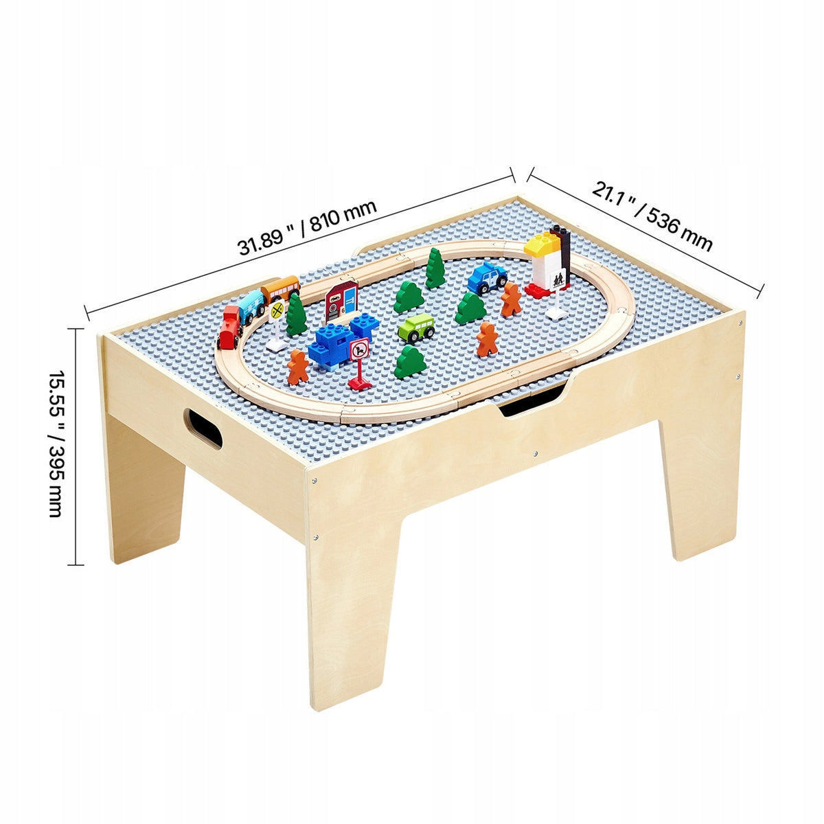 VEVOR ACTIVITY TABLE WITH 290 BLOCKS AND 30-PIECE WOODEN SET