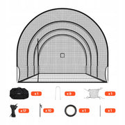 VEVOR BASEBALL CAGE NET SEMI-CIRCULAR 10058X3660X3000MM STRONG SOLID