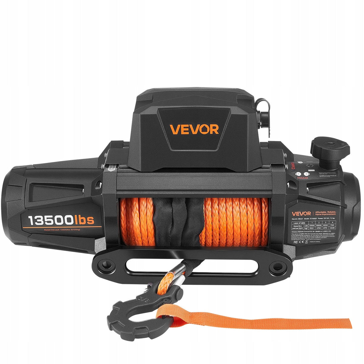 VEVOR ELECTRIC WINCH 6100 KG 12V DC SYNTHETIC ROPE IP67 PREMIUM