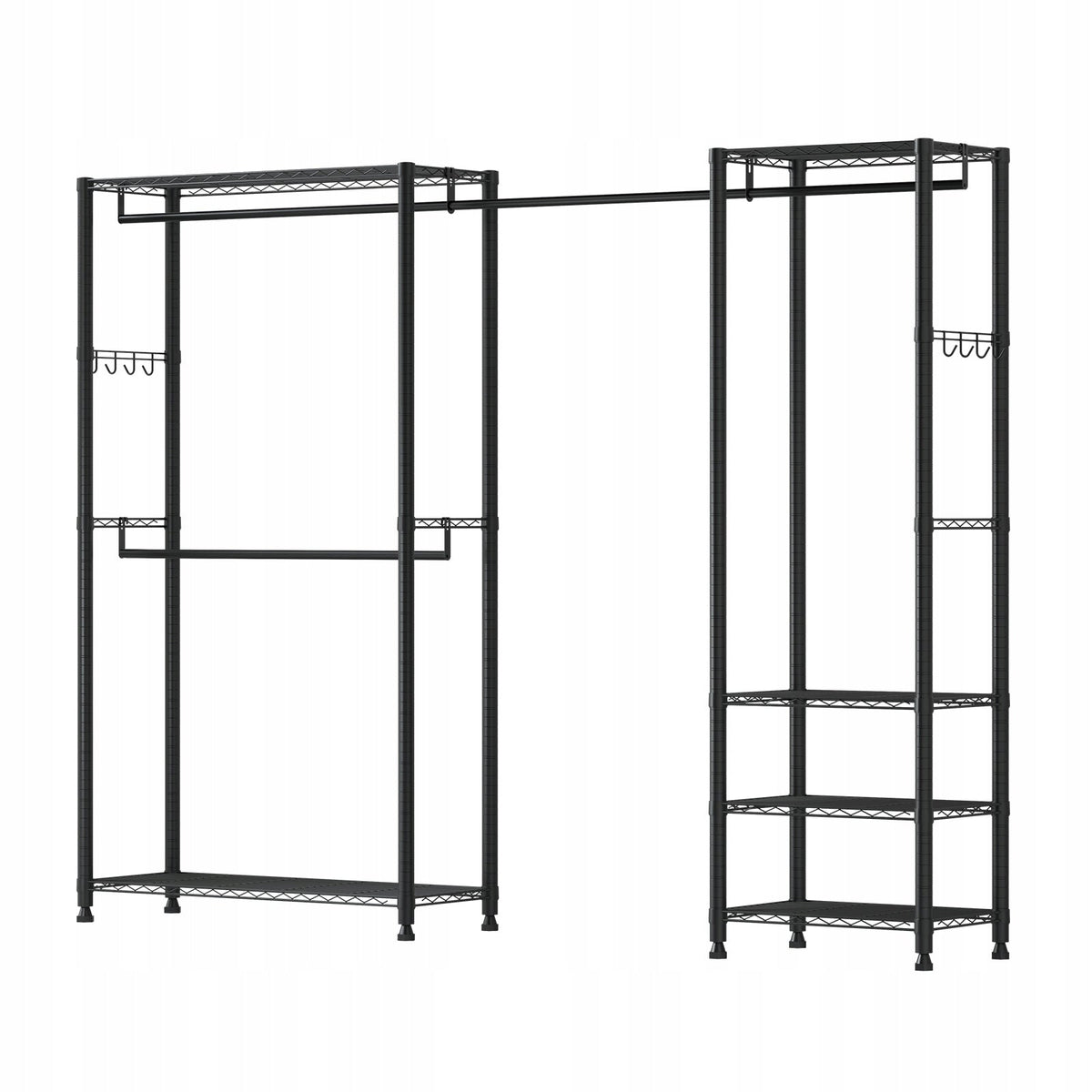 VEVOR CLOTHES RACK 4 RODS 6 SHELVES 363 KG CAPACITY STRONG STEEL