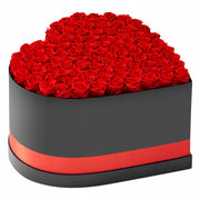 VEVOR 100 EVERLASTING ROSES IN HEART BOX ROMANTIC GIFT RED BOUQUET