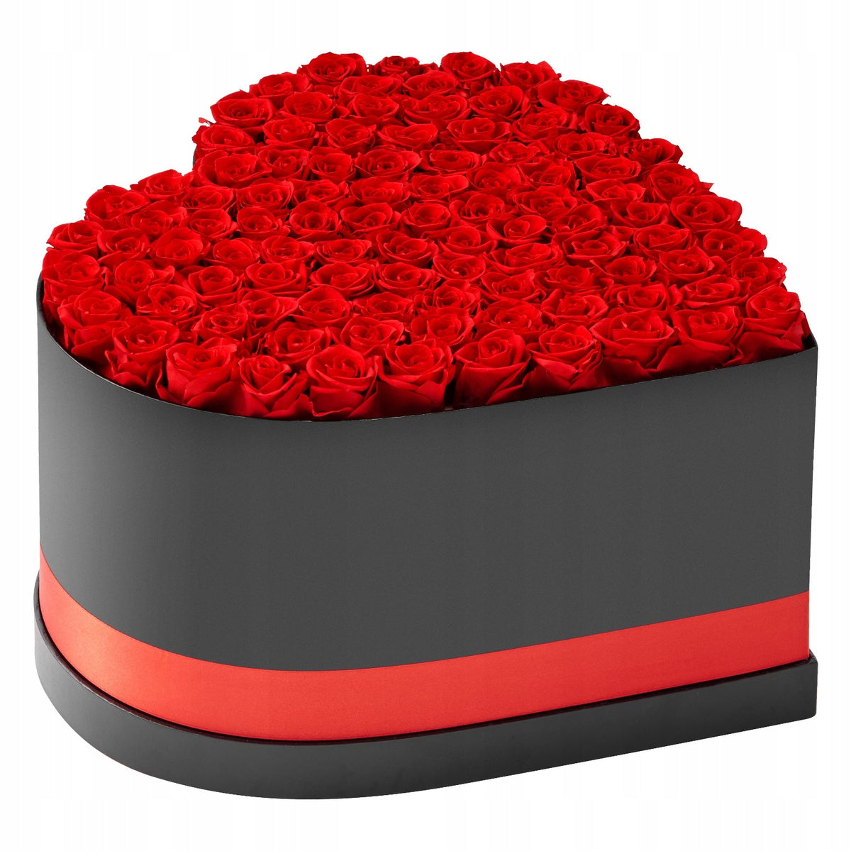 VEVOR 100 EVERLASTING ROSES IN HEART BOX ROMANTIC GIFT RED BOUQUET