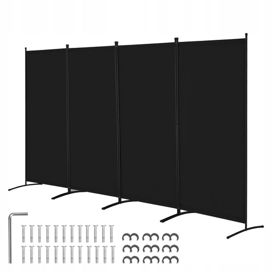 VEVOR 4-PANEL FOLDING PARTITION STRONG OXFORD BLACK FRAME