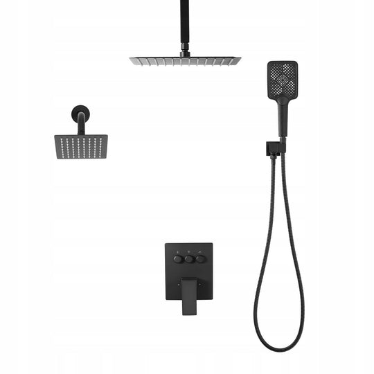VEVOR PREMIUM SHOWER SET WITH 12-INCH RAINFALL SHOWER HEAD AND 6-INCH HANDHELD SHOWER HEAD