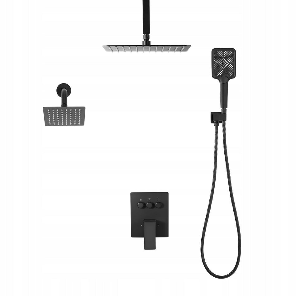 VEVOR PREMIUM SHOWER SET WITH 12-INCH RAINFALL SHOWER HEAD AND 6-INCH HANDHELD SHOWER HEAD