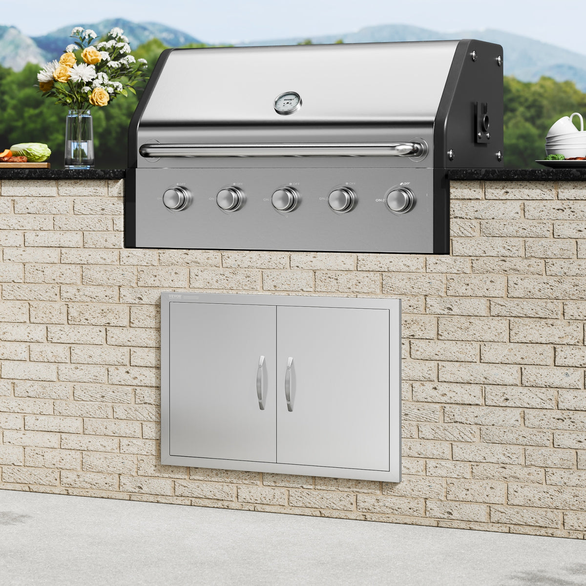 VEVOR GRILL ACCESS DOOR 774X533 MM DOUBLE PREMIUM STAINLESS STEEL