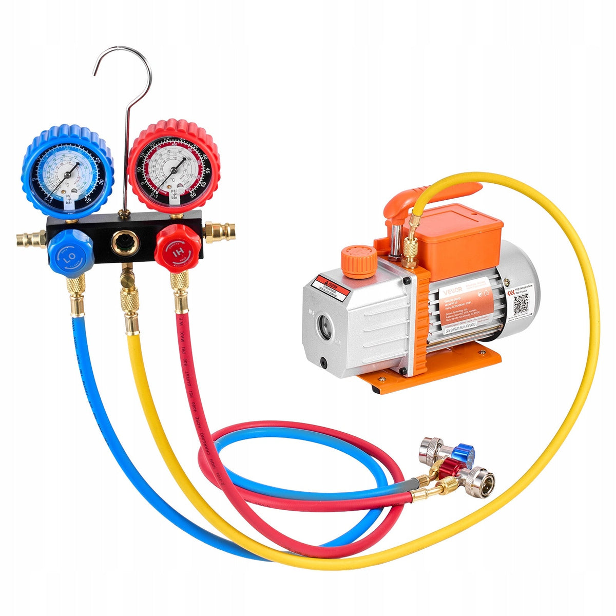 VEVOR VACUUM PUMP WITH MANOMETER 4.5 CFM 127 L/MIN 250W PROFESSIONAL