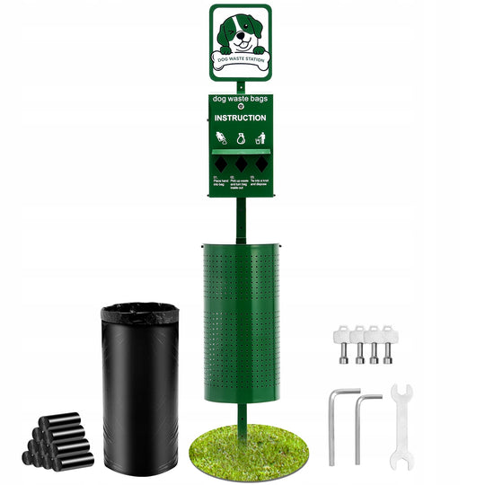 VEVOR 43L PROFESSIONAL DOG WASTE STATION WITH BIN AND 650 BAGS