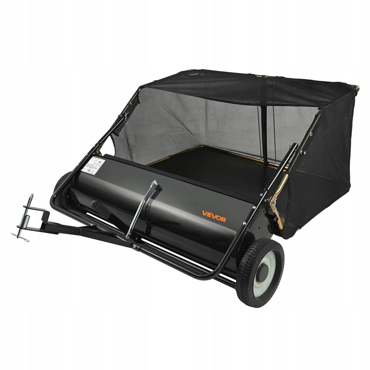 VEVOR LAWN SWEEPER 111.8 CM POWERFUL BRUSH LEAF COLLECTOR 700L