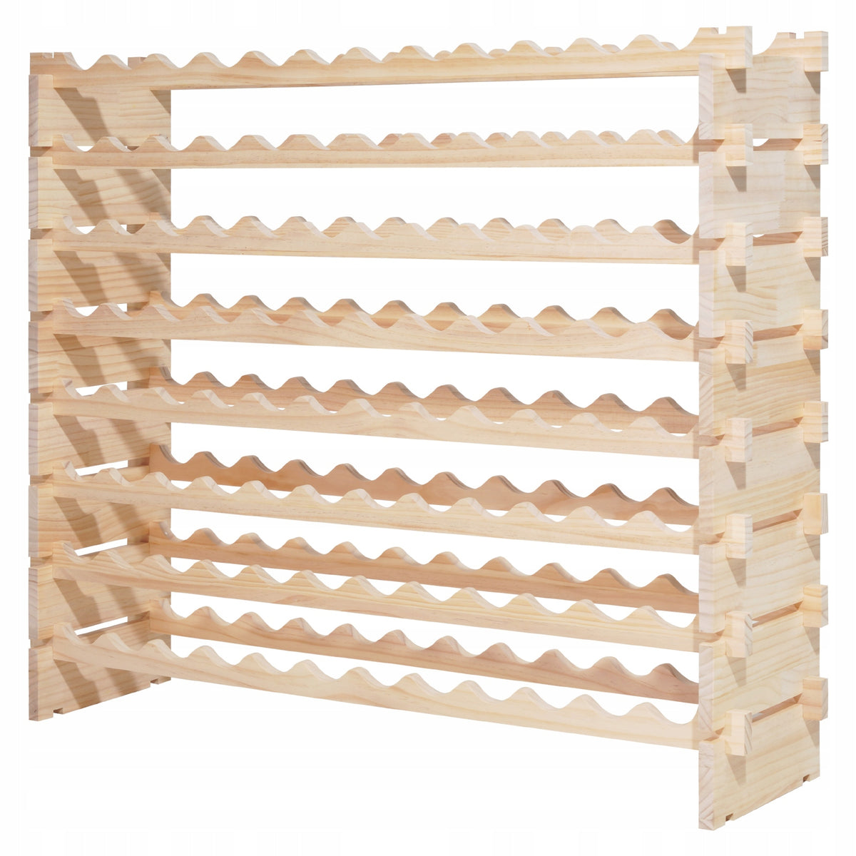 VEVOR 96-Bottle 8-Tier Modular Pine Wood Wine Rack