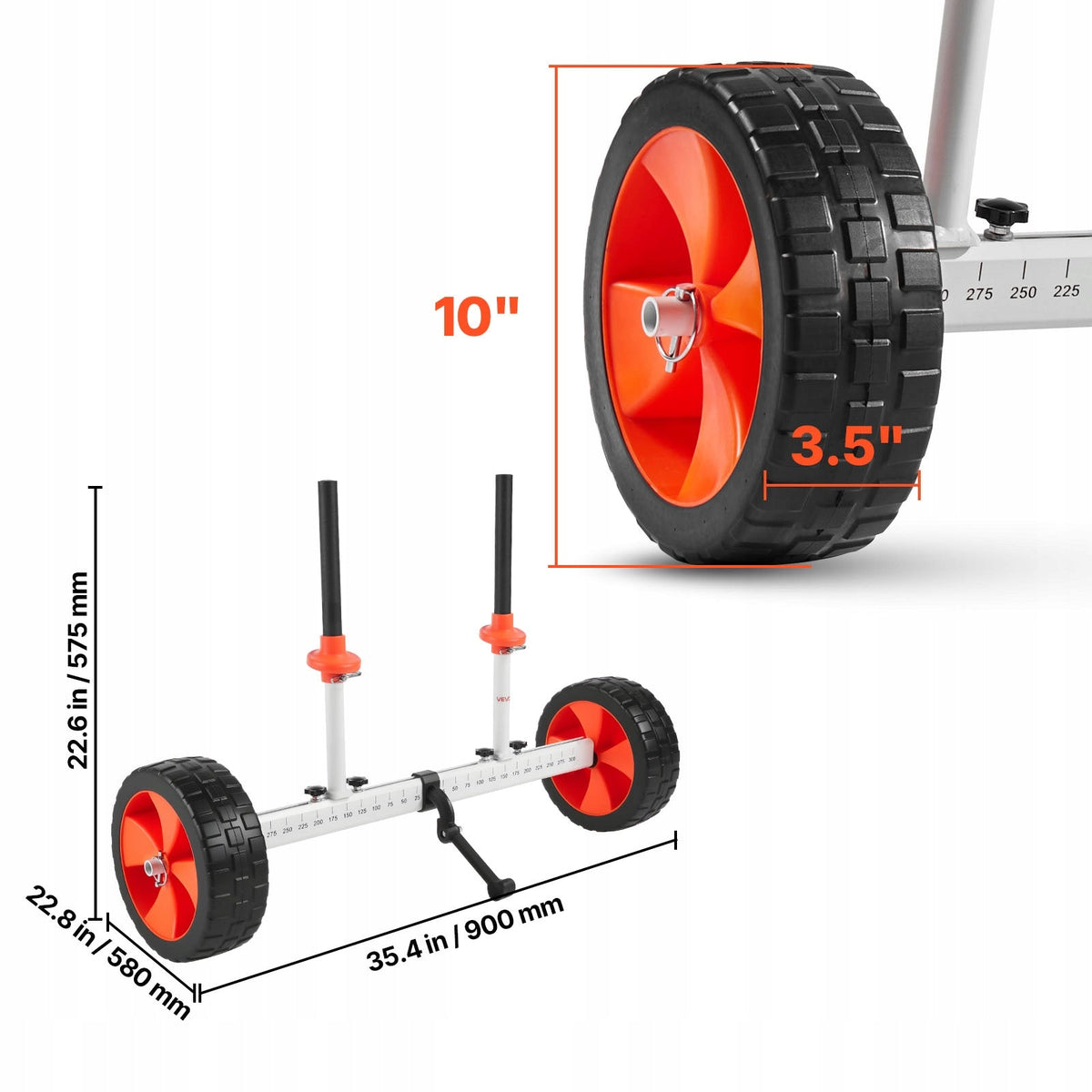 VEVOR KAYAK TROLLEY 113 KG ROBUST CANOE TROLLEY 25.4 CM TYRES WITH STRAP