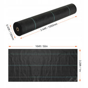 VEVOR WEED BARRIER FABRIC 1X50M POLYPROPYLENE STRONG AND DURABLE FOR GARDEN