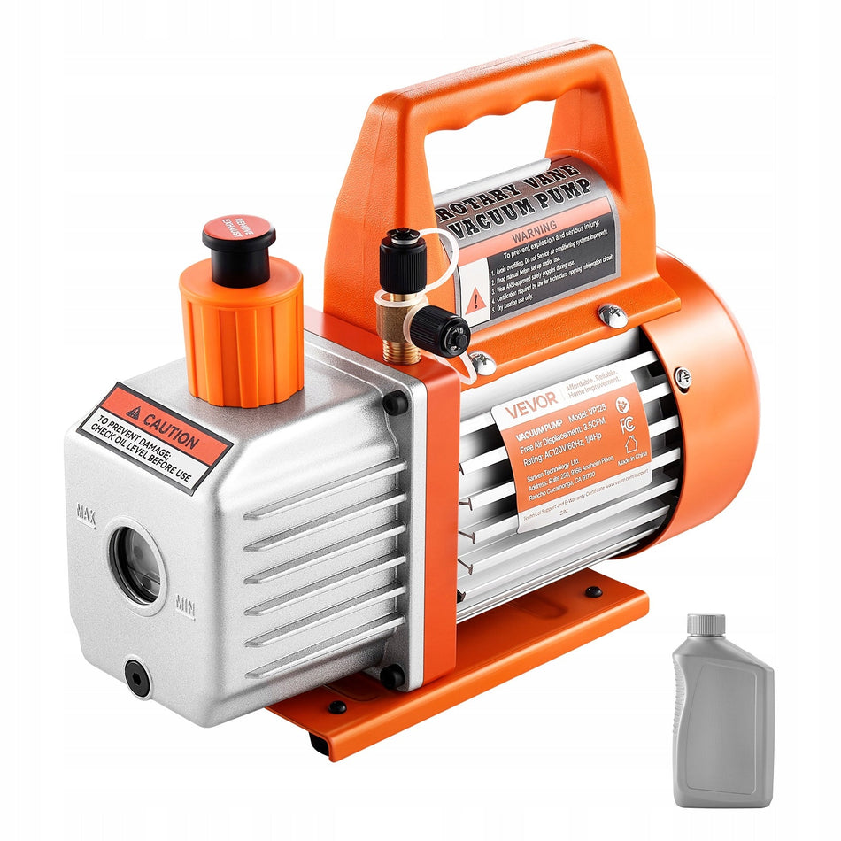 VEVOR Single-Stage 3.5CFM 5PA Vacuum Pump HVAC R134A R22 R410A