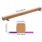 VEVOR FOLDABLE GYMNASTICS BALANCE BEAM 2.4M FOR KIDS STRONG STABLE YELLOW
