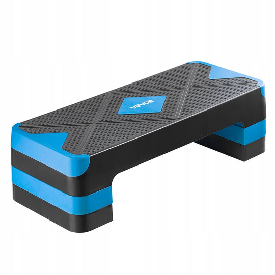 VEVOR AEROBIC STEP ADJUSTABLE 3 LEVELS STRONG ANTI-SLIP BLUE