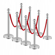 VEVOR 8-Pack Crowd Control Barrier with 4 Red Velvet Ropes