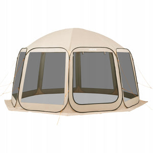 VEVOR CAMPING TENT 457X421X245 CM PARTY TENT FOR 12-15 PEOPLE BEIGE