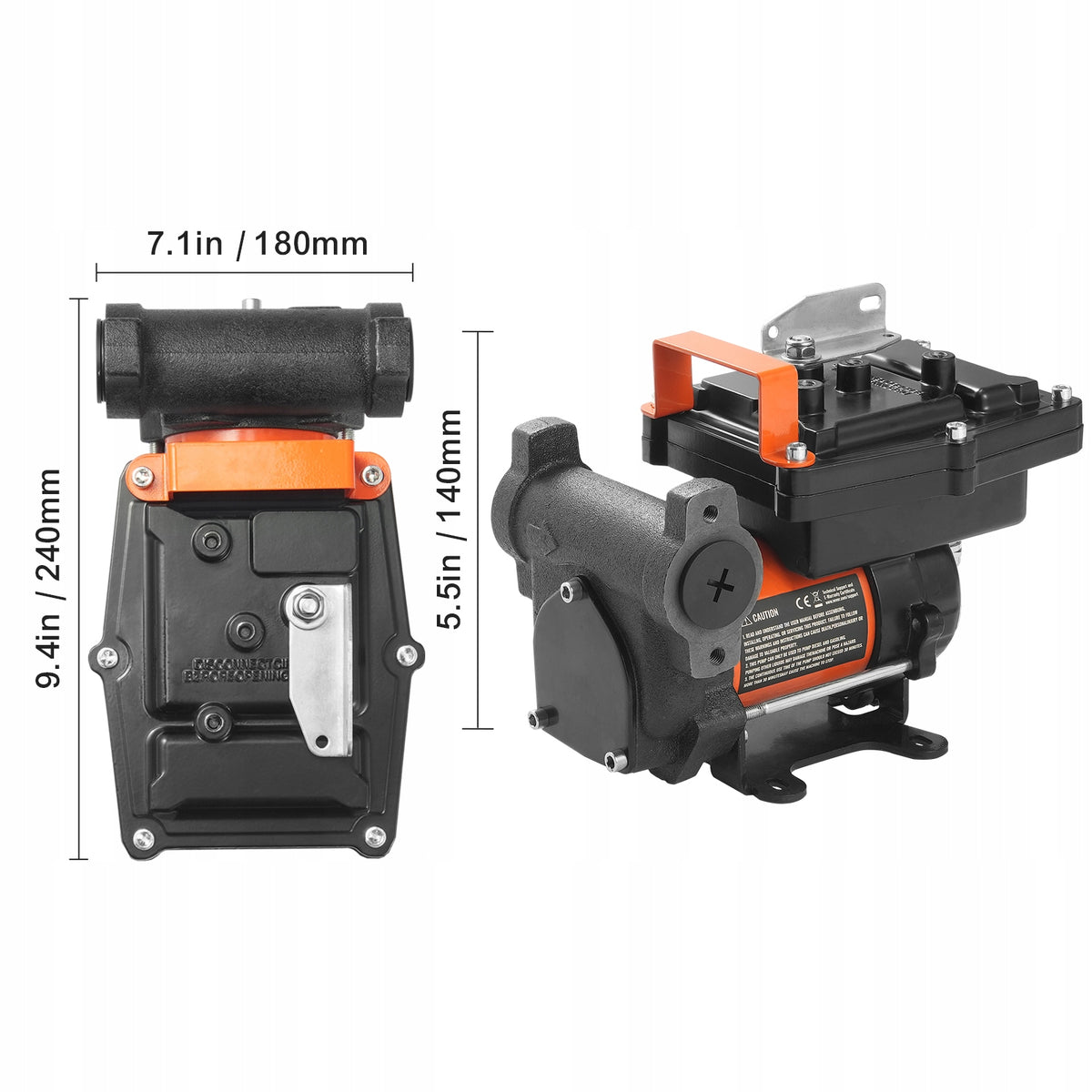 VEVOR FUEL TRANSFER PUMP 12V 15GPM 1/4HP PORTABLE AUTOMATIC