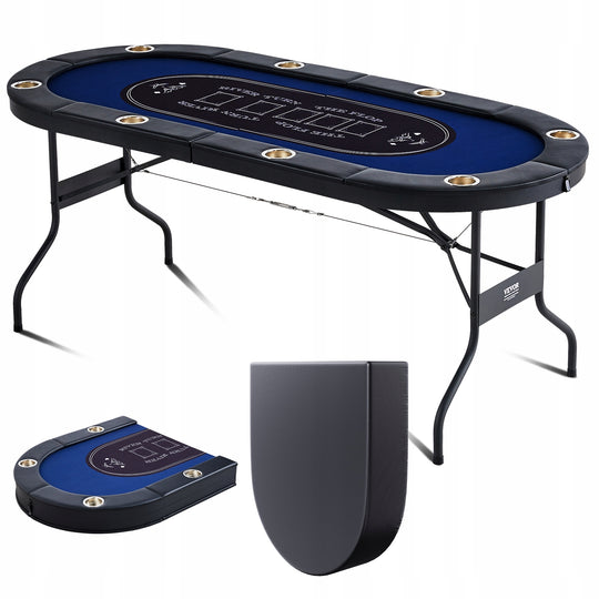 VEVOR PROFESSIONAL FOLDING POKER TABLE 1830X820X720 MM FOR 8 PLAYERS