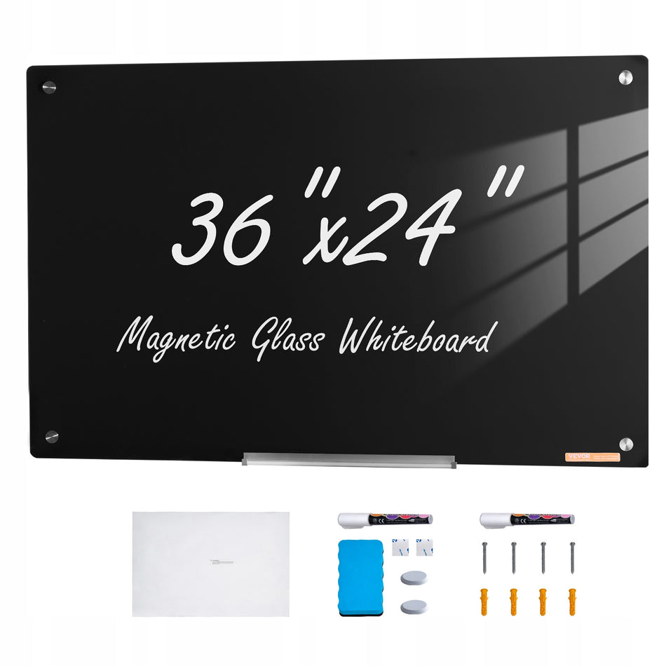 VEVOR MAGNETIC GLASS DRY ERASE BOARD 90X60CM FRAMELESS STRONG