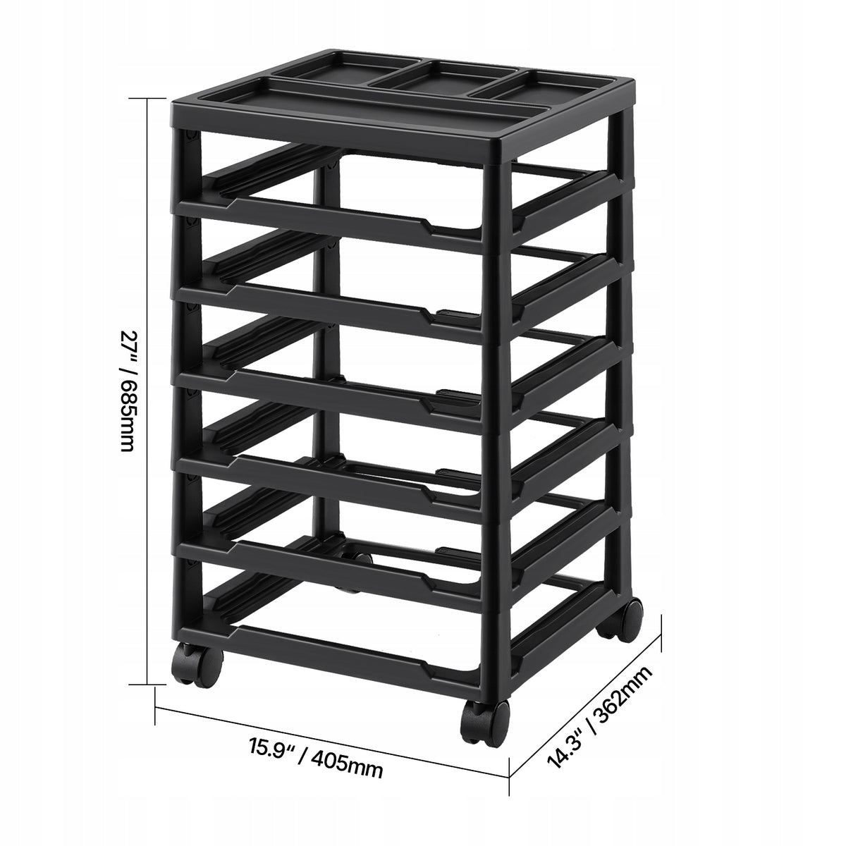 VEVOR 6-TIER ROLLING SHELVING UNIT LARGE CAPACITY HEAVY DUTY