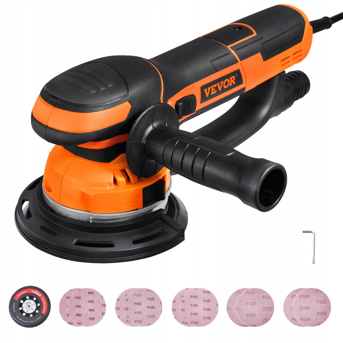 VEVOR 6 INCH 850W 6-SPEED DUAL ACTION RANDOM ORBIT SANDER KIT