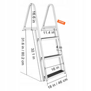 VEVOR 3-STEP ALUMINUM LADDER 159 KG ANTI-SLIP FOR