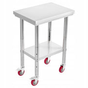 VEVOR STAINLESS STEEL WORK TABLE 61X45 CM ADJUSTABLE STURDY