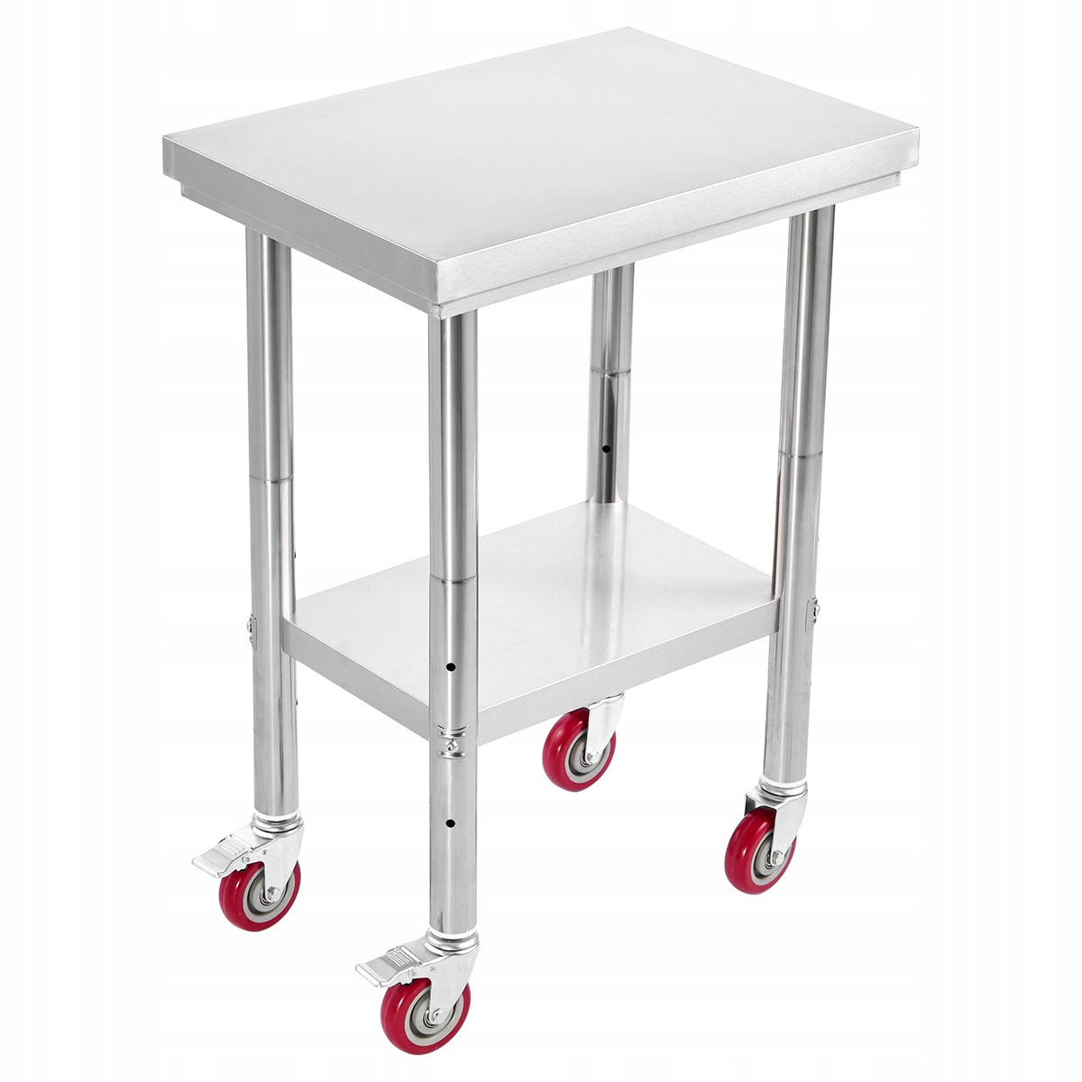 VEVOR STAINLESS STEEL WORK TABLE 61X45 CM ADJUSTABLE STURDY
