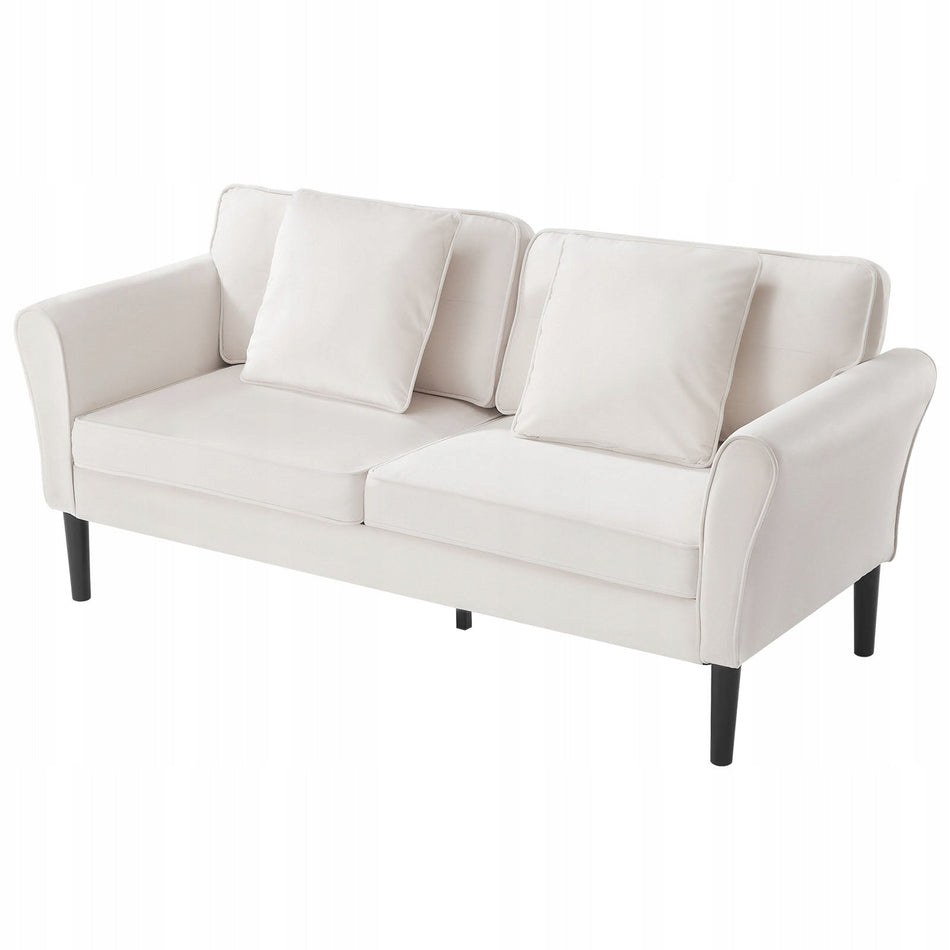 VEVOR 176 CM TWO-SEATER VELVET WHITE STRONG SMALL SOFA BEST