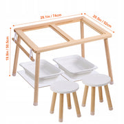 PREMIUM SENSORY SET VEVOR SAND AND WATER PLAY TABLE 2 STOOLS
