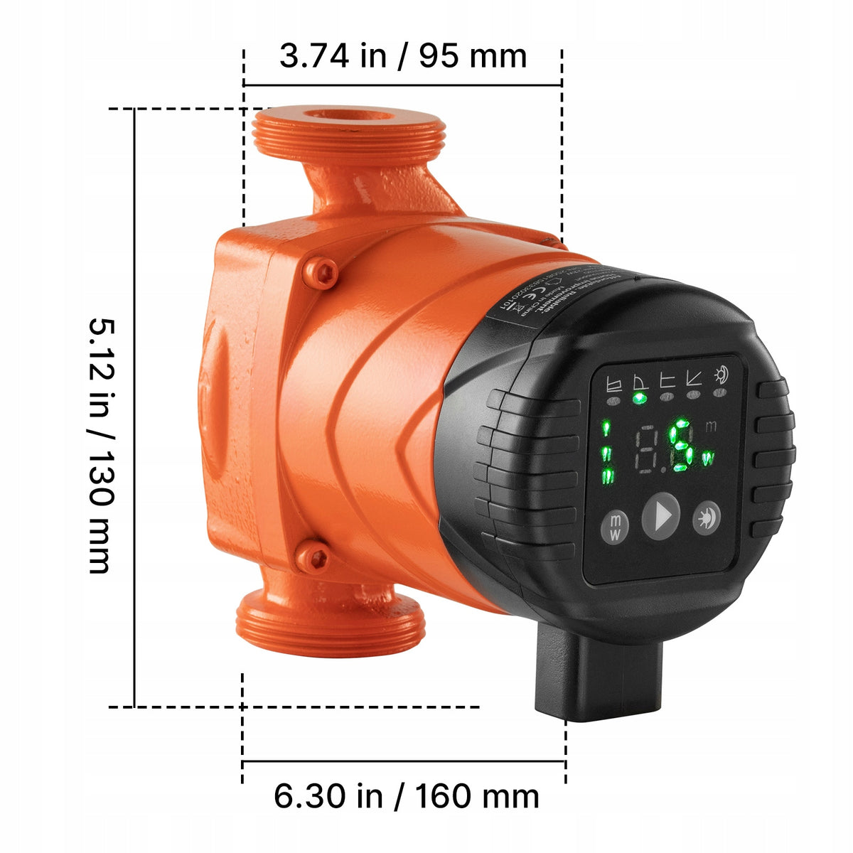 VEVOR CIRCULATING PUMP LPS25-6BP 130 CAST IRON 58 L/MIN POWERFUL TOP QUALITY
